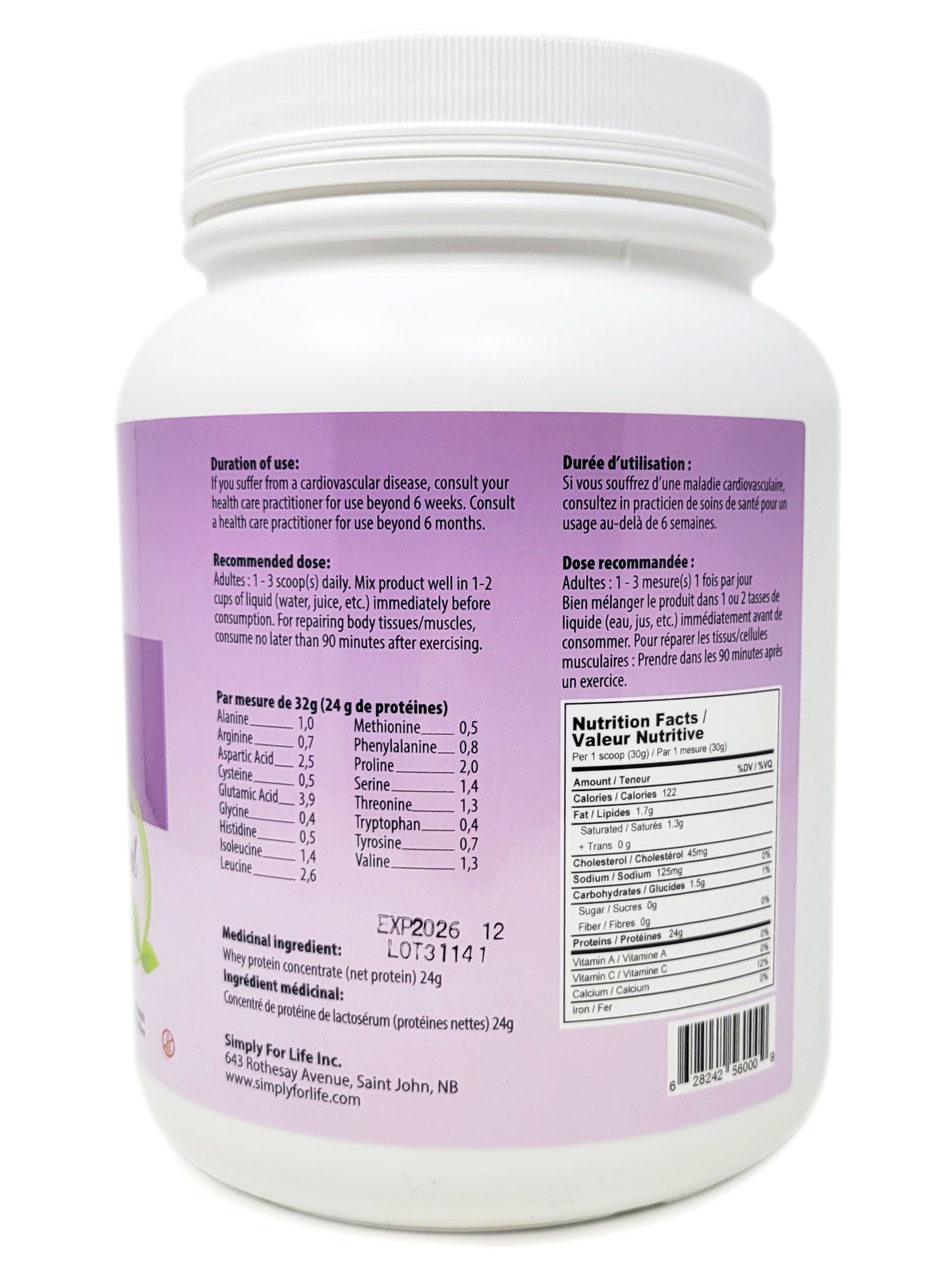 Simply Santé - Whey Protein, Natural (907g)